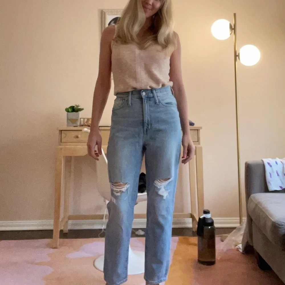 Mango Straight Leg High Waist Denim - Picture 1 of 9